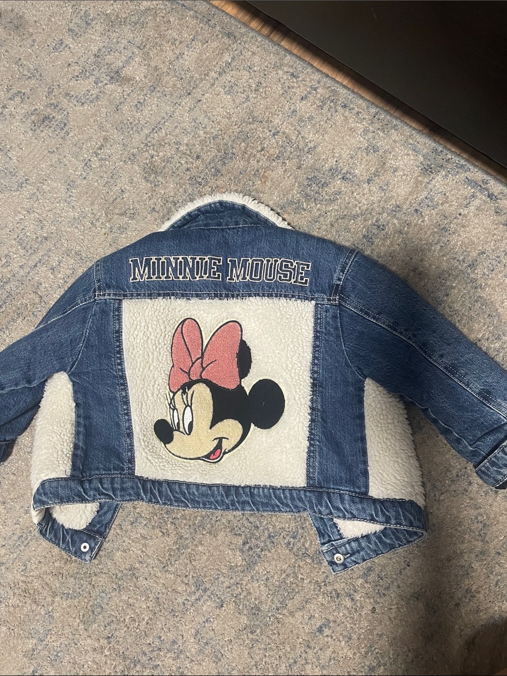 Disney Minnie Mouse Denim Jacket with Sherpa Panels - Blue, Pink, Black
